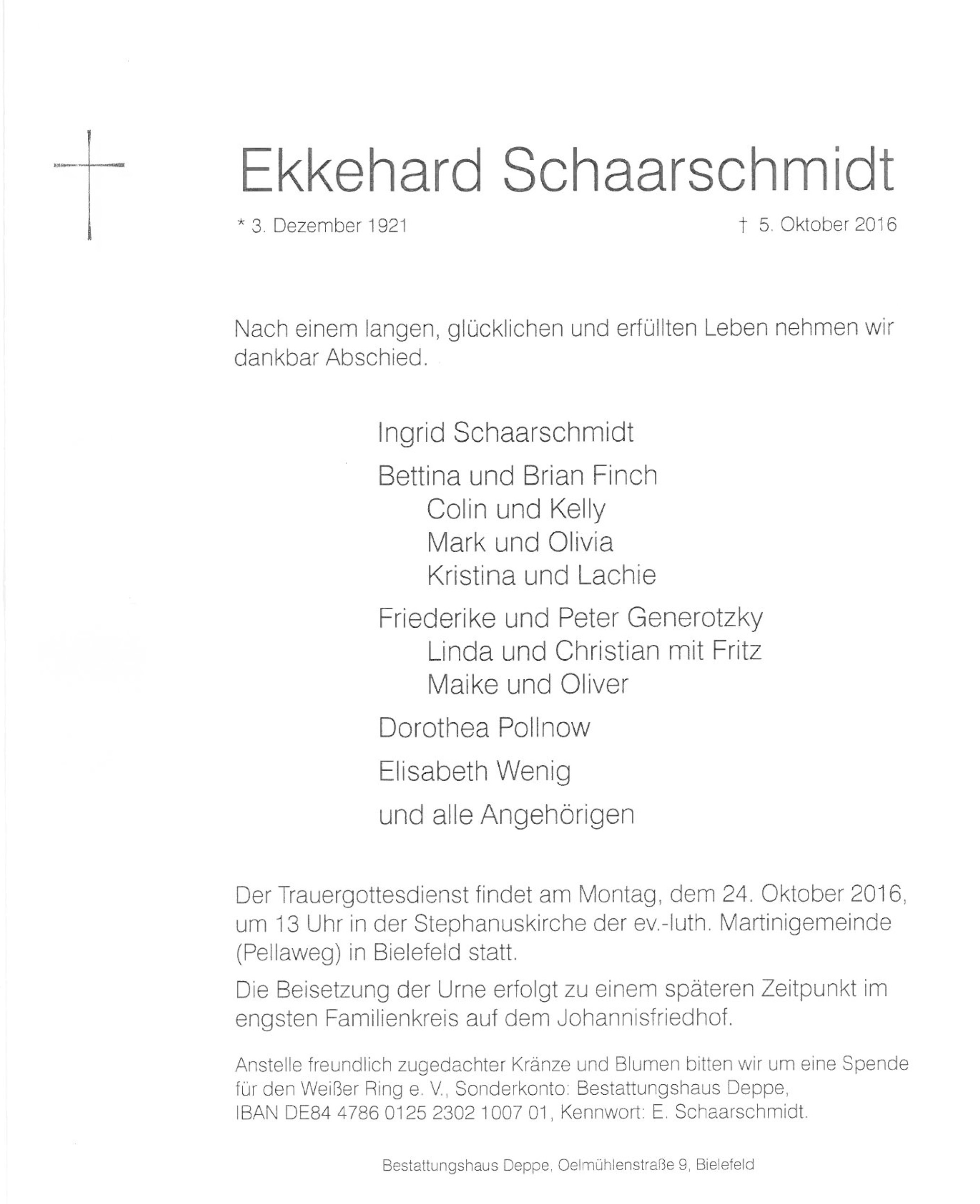 Ekkehardt Schaarschmidt (1921-2016)